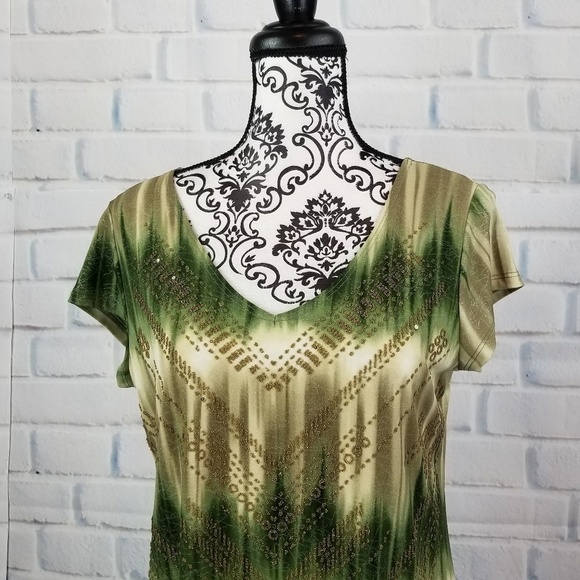 Dressbarn women's sz m geo print top - Picture 2 of 8